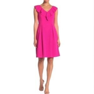 Eliza J Pink Ruffle Midi Dress